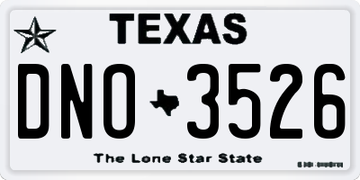 TX license plate DNO3526