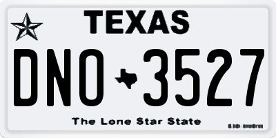 TX license plate DNO3527
