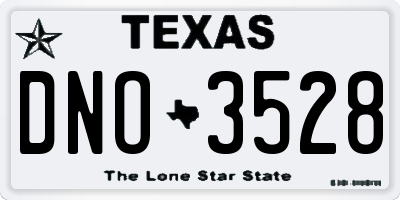 TX license plate DNO3528