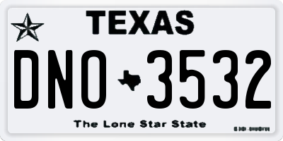 TX license plate DNO3532