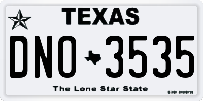 TX license plate DNO3535