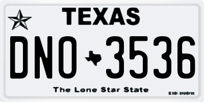 TX license plate DNO3536