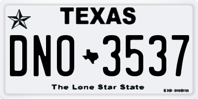 TX license plate DNO3537