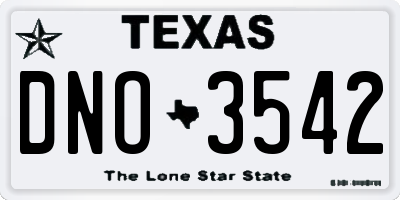 TX license plate DNO3542