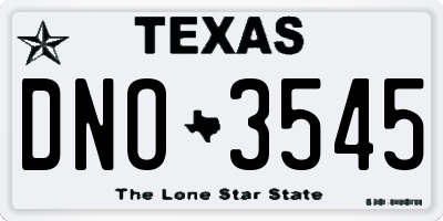 TX license plate DNO3545