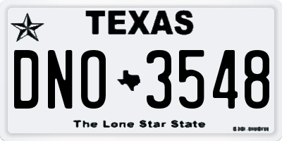 TX license plate DNO3548
