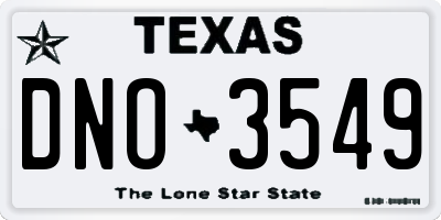 TX license plate DNO3549