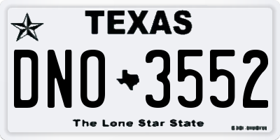TX license plate DNO3552