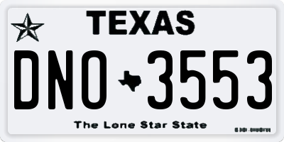 TX license plate DNO3553