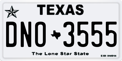 TX license plate DNO3555