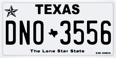 TX license plate DNO3556