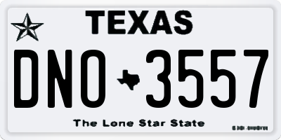 TX license plate DNO3557