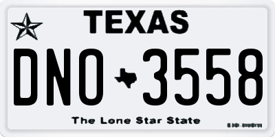 TX license plate DNO3558