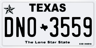 TX license plate DNO3559