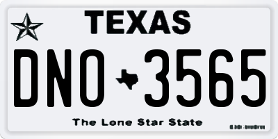 TX license plate DNO3565