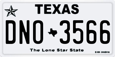 TX license plate DNO3566
