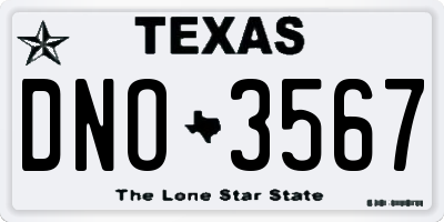 TX license plate DNO3567