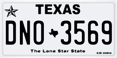 TX license plate DNO3569