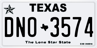TX license plate DNO3574