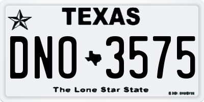 TX license plate DNO3575