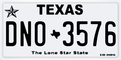 TX license plate DNO3576