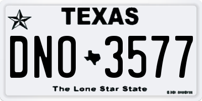 TX license plate DNO3577