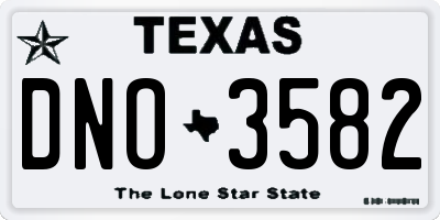 TX license plate DNO3582