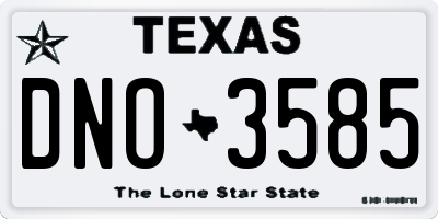 TX license plate DNO3585