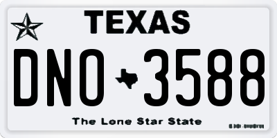 TX license plate DNO3588