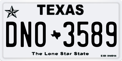 TX license plate DNO3589