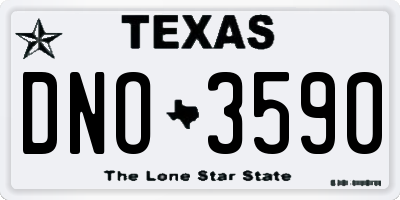 TX license plate DNO3590