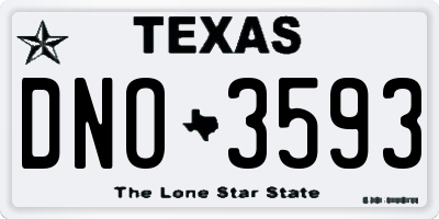 TX license plate DNO3593