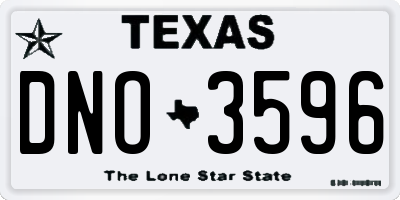 TX license plate DNO3596