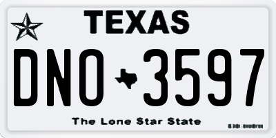 TX license plate DNO3597