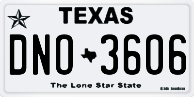 TX license plate DNO3606