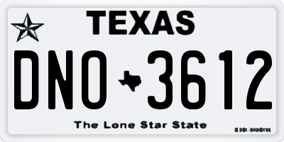 TX license plate DNO3612