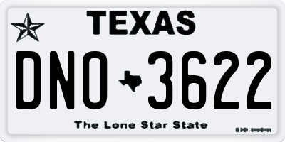 TX license plate DNO3622