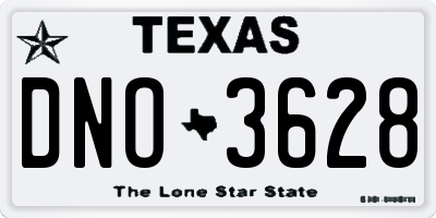 TX license plate DNO3628