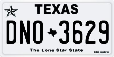 TX license plate DNO3629
