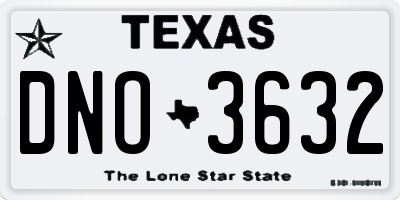 TX license plate DNO3632