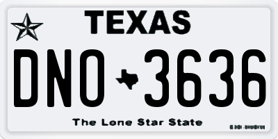 TX license plate DNO3636