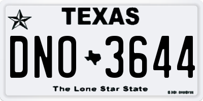 TX license plate DNO3644