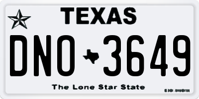 TX license plate DNO3649