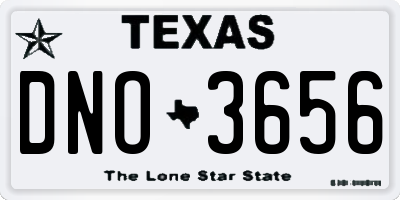 TX license plate DNO3656