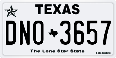 TX license plate DNO3657