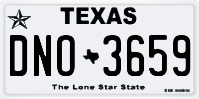 TX license plate DNO3659