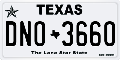 TX license plate DNO3660