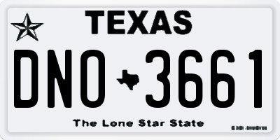 TX license plate DNO3661