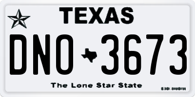 TX license plate DNO3673