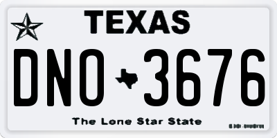 TX license plate DNO3676